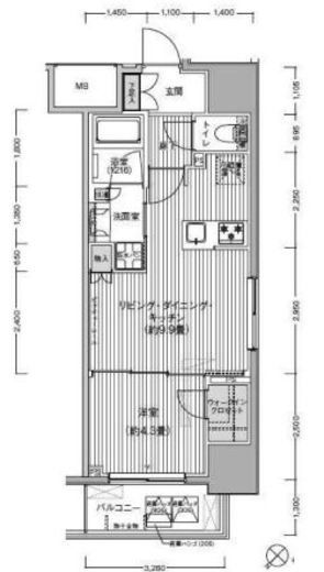 サンウッド東日本橋フラッツ 4階 間取り図