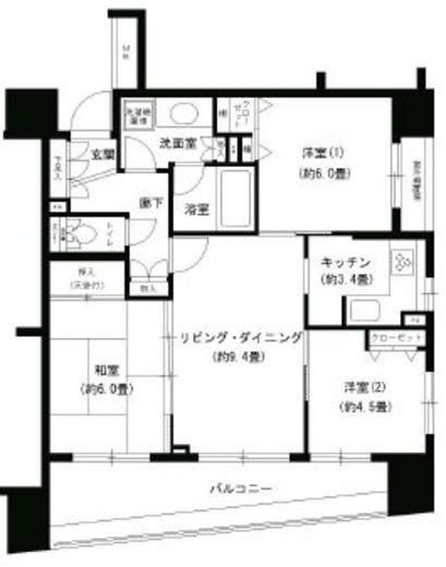 パークキューブ浅草田原町 1504 間取り図