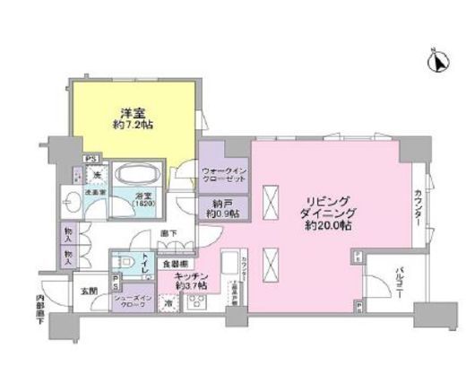 ミッドガーデン赤坂氷川 5階 間取り図