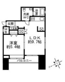 朝日サテライト六本木 2階 間取り図