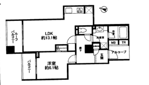 レジオン白金クロス 4階 間取り図