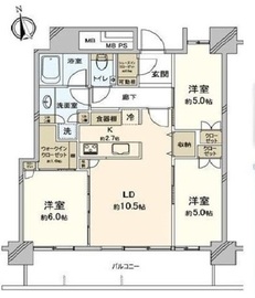 パークタワー東雲 13階 間取り図