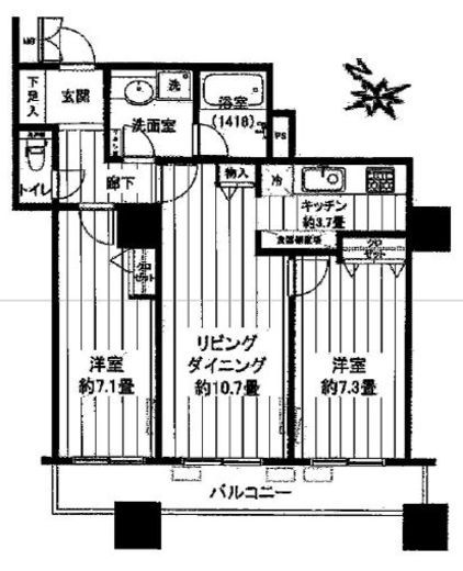 コスモ東京ベイタワー 10階 間取り図