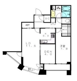 中目黒アトラスタワー 6階 間取り図