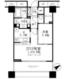 アウルタワー 22階 間取り図