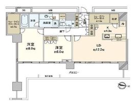 アーバンドックパークシティ豊洲タワー 6階 間取り図