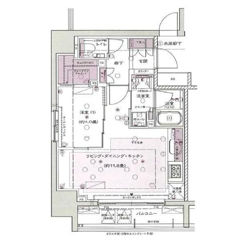 リビオレゾン大手町 11階 間取り図