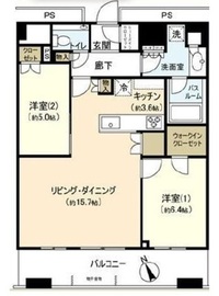 勝どきザ・タワー 45階 間取り図