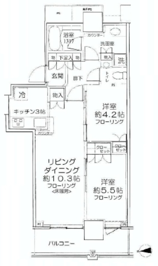 ベイクレストタワー 5階 間取り図