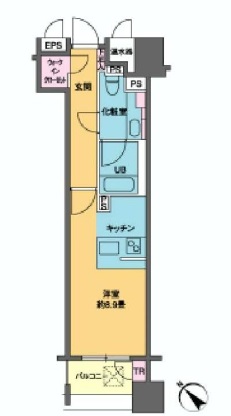 カスタリア銀座2 1006 間取り図