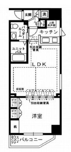 レジディア上野御徒町 809 間取り図