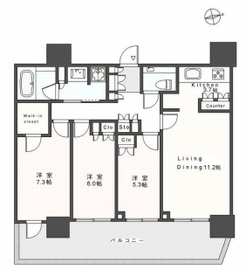 ブランズ麻布狸穴町 7階 間取り図