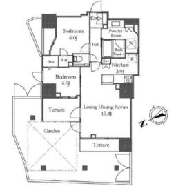 プラウド恵比寿ディアージュ 2階 間取り図