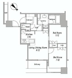 ザ・ヒルトップタワー高輪台 6階 間取り図