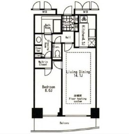 河田町ガーデンクラブフロア 3204 間取り図