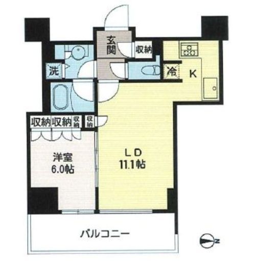 シティタワー四谷 11階 間取り図