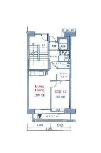 アクティ目黒駅前 1号棟 1108 間取り図