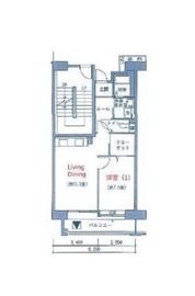 アクティ目黒駅前 1号棟 1108 間取り図