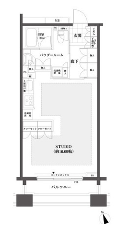 パークフラッツ銀座イースト 1005 間取り図