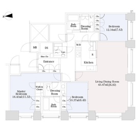 オープンレジデンシア銀座二丁目 3309 間取り図