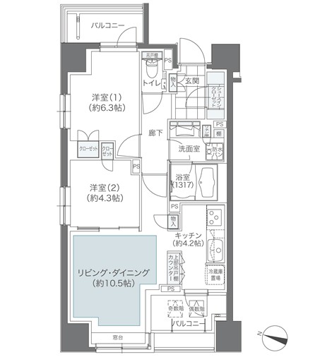 メゾンカルム本郷 1002 間取り図