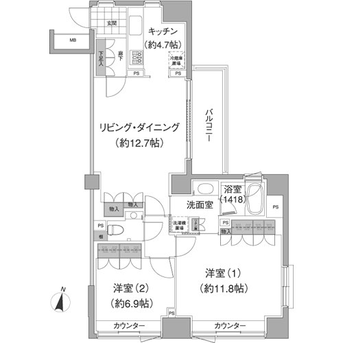 アクス御殿山 210 間取り図