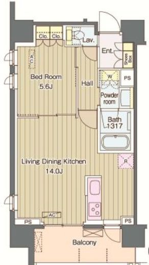 ヴェルデコート西新宿 1102 間取り図