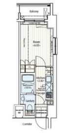 ドゥーエ新富町 507 間取り図