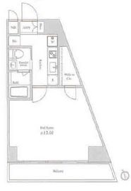 ルクレ西新宿 1303 間取り図