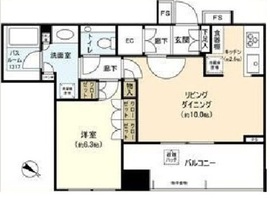 勝どきザ・タワー 49階 間取り図