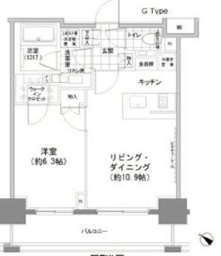 パークハビオ人形町 207 間取り図