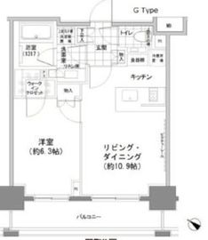 パークハビオ人形町 207 間取り図