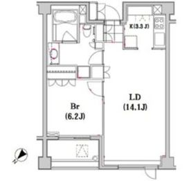 ブリリアイスト代々木上原 307 間取り図