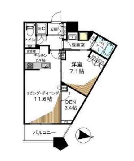 勝どきザ・タワー 46階 間取り図