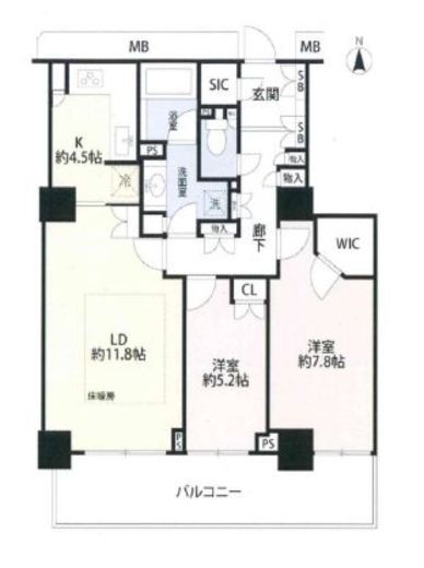 キャナルワーフタワーズウエストタワー 9階 間取り図