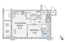 アンソレイユ代々木 202 間取り図