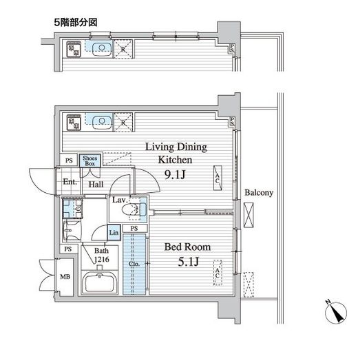 アンソレイユ代々木 209 間取り図