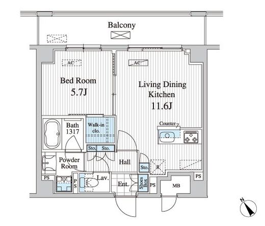 アンソレイユ代々木 207 間取り図