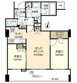 ウェリスタワー千代田岩本町 16階 間取り図