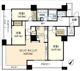 ザ・東京タワーズ シータワー 9階 間取り図