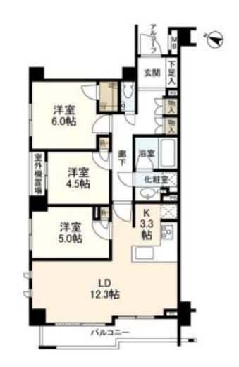 ピアース学芸大学 3階 間取り図