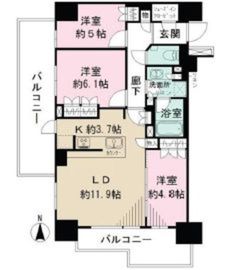ザ・パークハウス中野弥生町テラス 3階 間取り図
