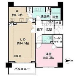 パークハウス四谷 4階 間取り図