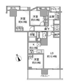 プラウドタワー東雲キャナルコート 38階 間取り図