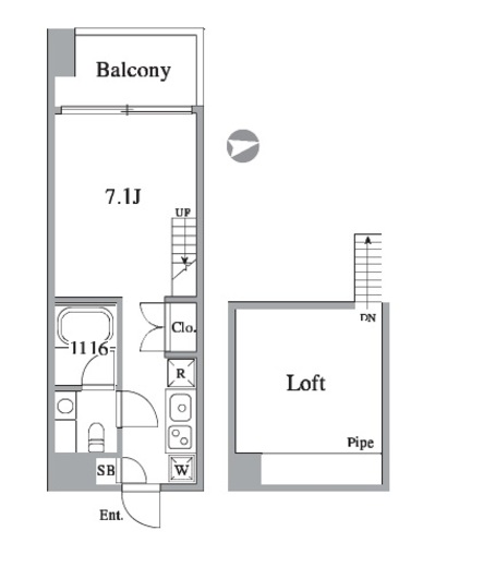 RIZ高輪 304 間取り図