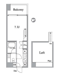 RIZ高輪 304 間取り図