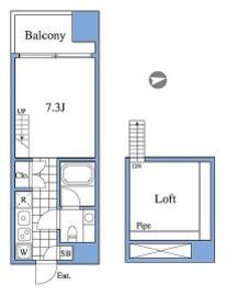 RIZ高輪 801 間取り図