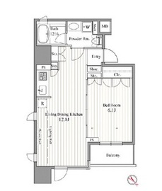 レジディア東銀座 504 間取り図