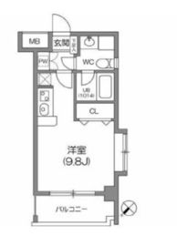 ルクレ森下レジデンス 805 間取り図