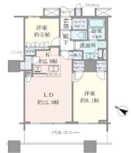 ブリリアマーレ有明 28階 間取り図